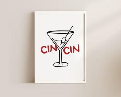 Cin Cin Martini Wall Art Print