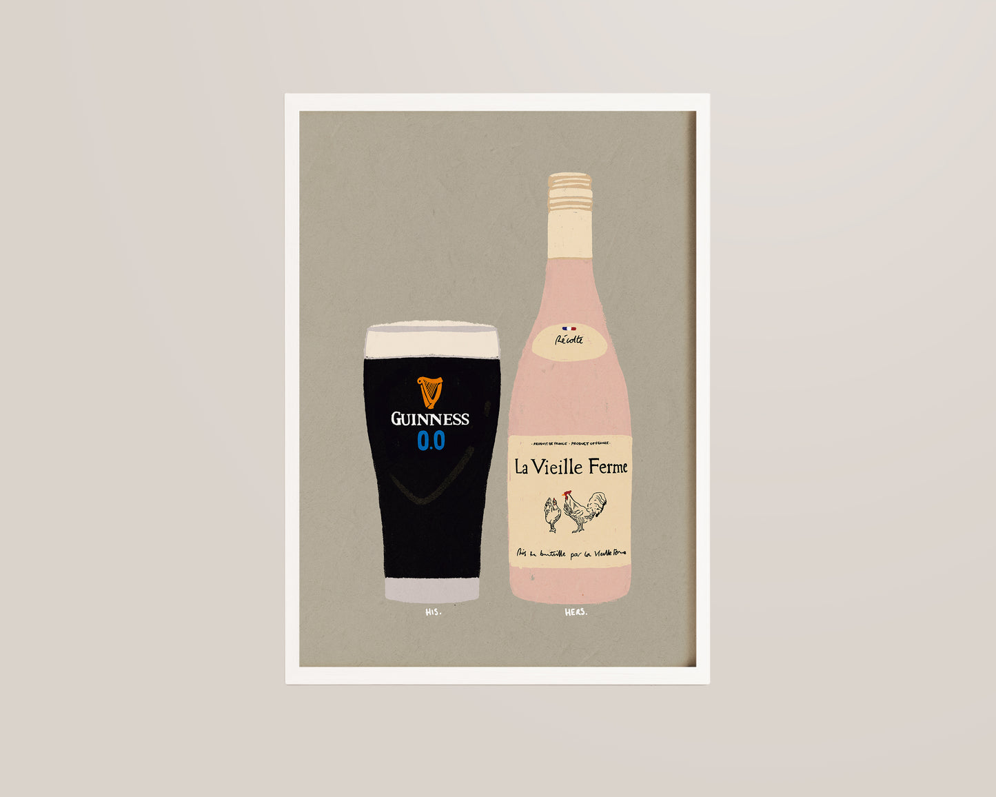 Guinness Zero & Chicken Wine Print