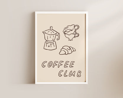 Coffee Club Dainty Wall Art Print
