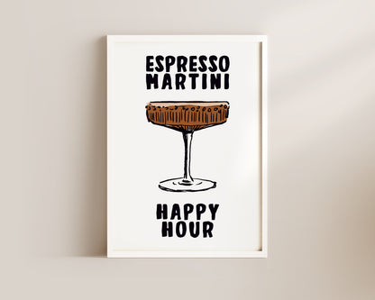 Espresso Martini Happy Hour Wall Art Print