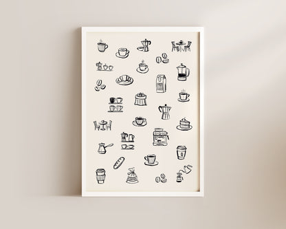 Coffee Table In Black Wall Art Print