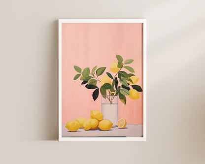 Pink Lemons Art Wall Art Print