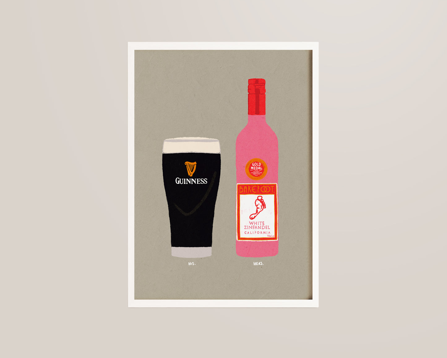 Guinness & White Zinfandel Print