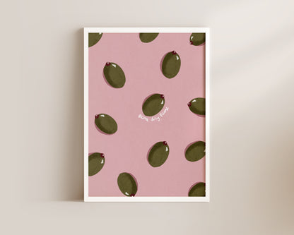Pink Olive Wall Art Print