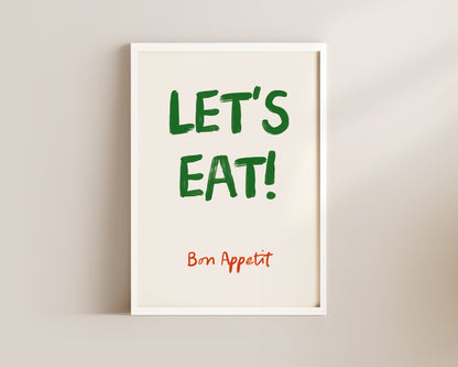 Let's Eat Green Wall Art Print