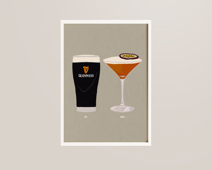 Guinness & Pornstar Martini Print