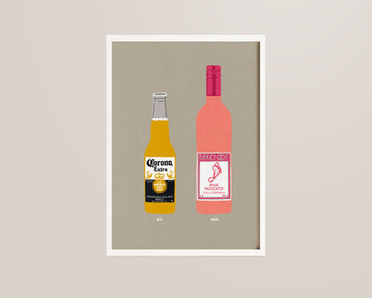 Corona & Pink Moscato Print