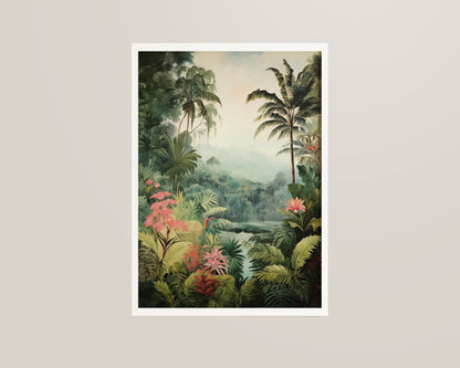 Rainforest Pink Flowers Print