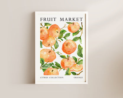 Fruit Market Orange Art Wall Art Print