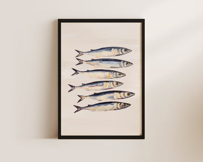 Blush Pink Sardines Art Wall Art Print