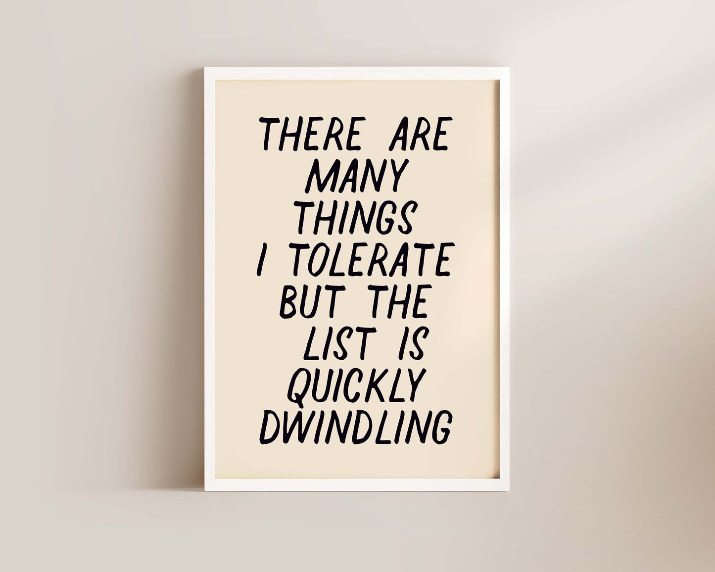 Many Things I Tolerate