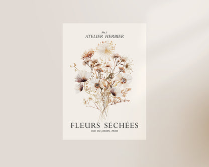 Fleurs Sechees Floral Wall Art Print