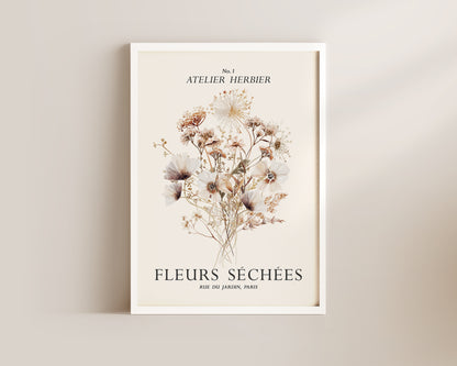 Fleurs Sechees Floral Wall Art Print