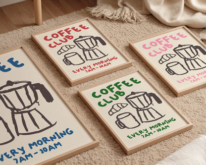 Coffee Club Print In Green