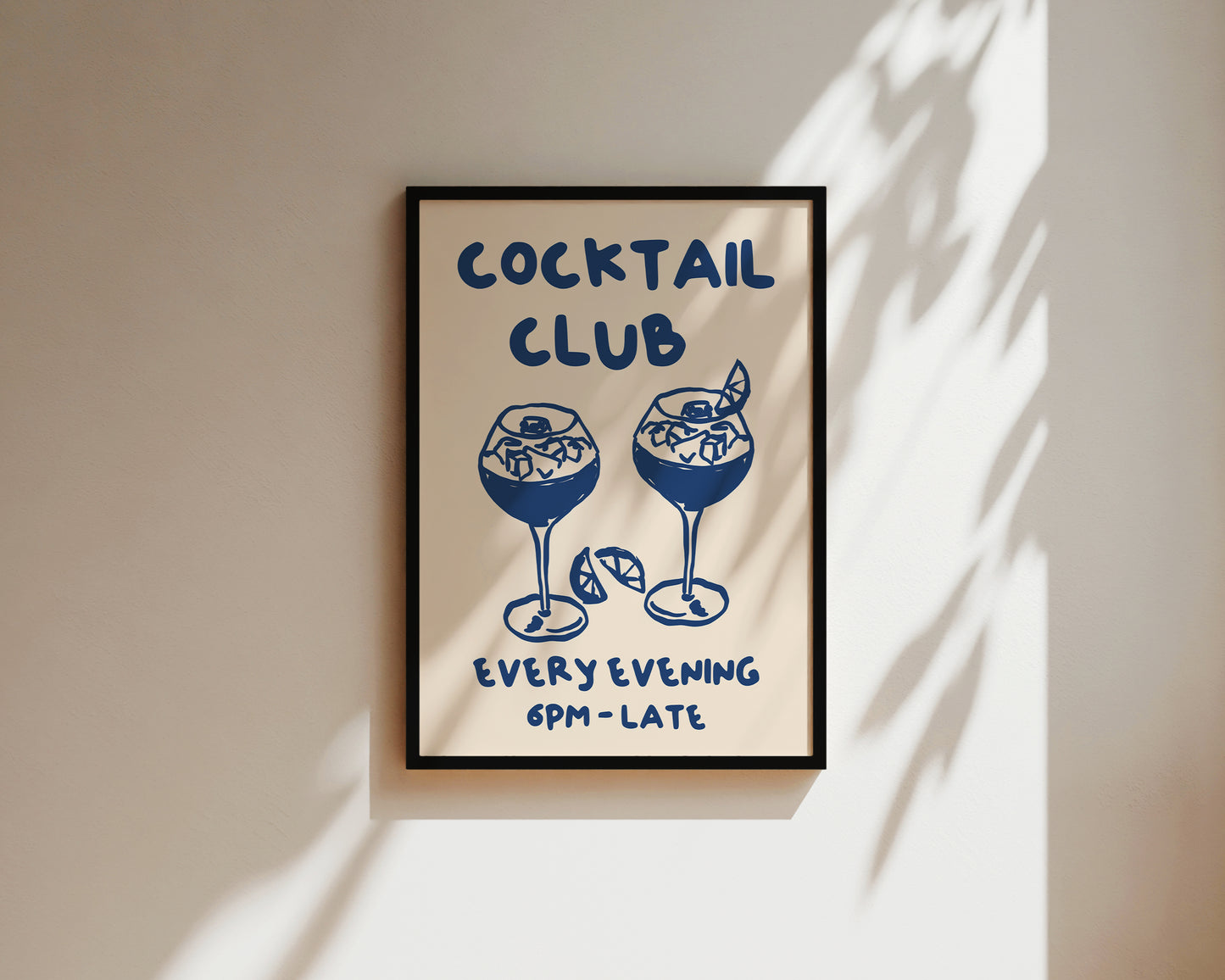 Cocktail Club In Blue Poster