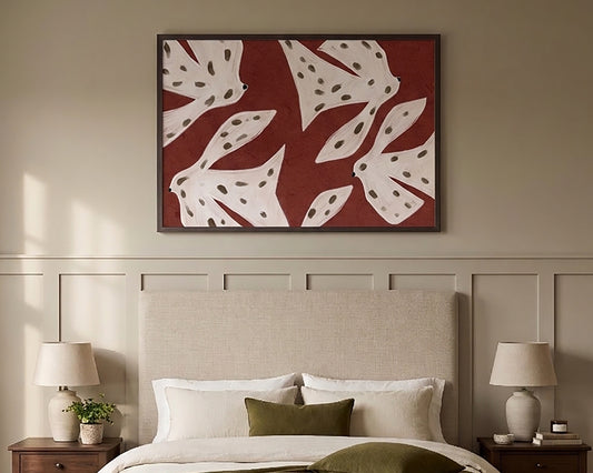 Spotted Birds Folk Art Print