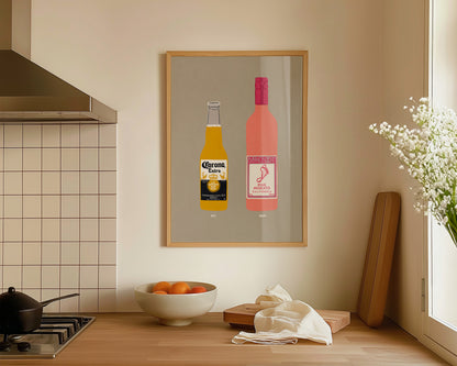 Corona & Pink Moscato Print