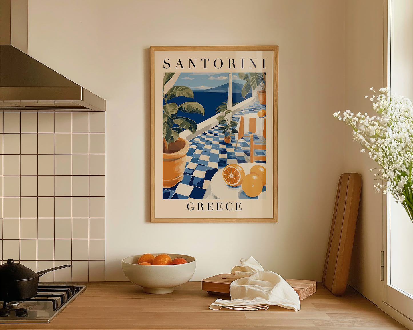 Santorini Greece Art Poster