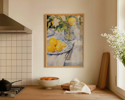 Bowl Of Lemons Art Wall Art Print