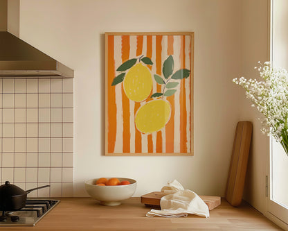 Striped Lemons Print
