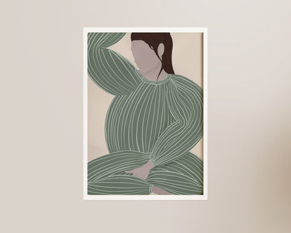 Green Striped Lady No. 2 Art Wall Art Print