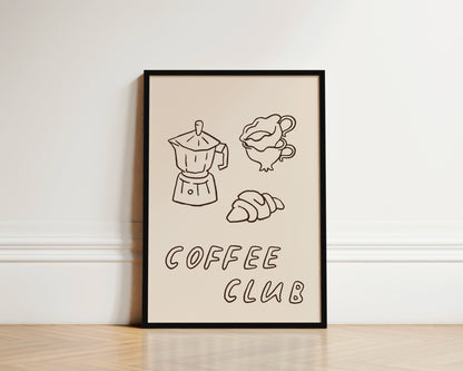 Coffee Club Dainty Wall Art Print
