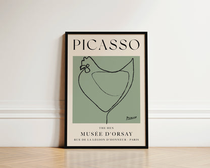 Picasso The Hen Art Wall Art Print In Green