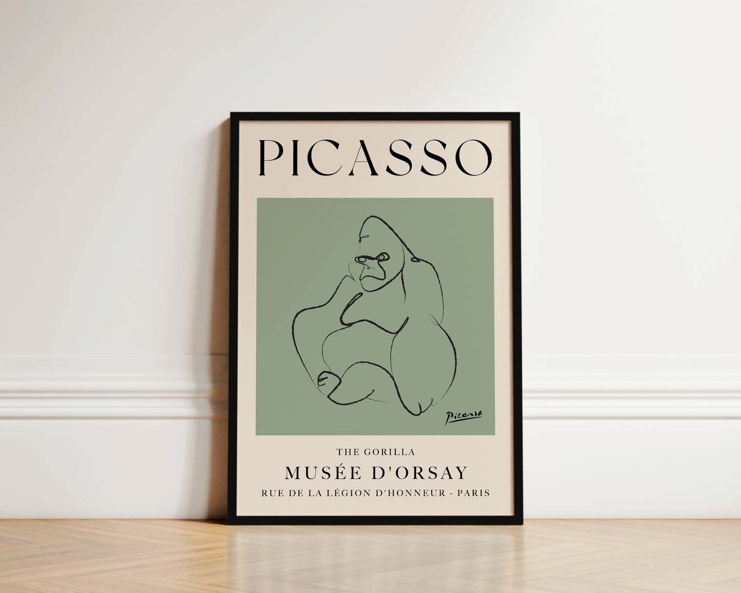 Picasso The Gorilla Art Print In Green