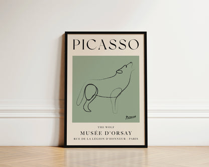 Picasso The Wolf Art Wall Art Print In Green