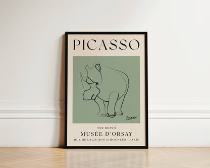 Picasso The Rhino Art Wall Art Print In Green