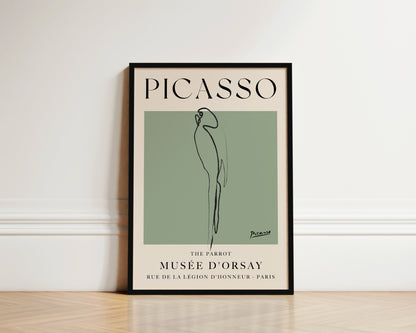 Picasso The Parrot Art Wall Art Print In Green