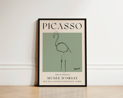 Picasso The Flamingo Art Wall Art Print In Green