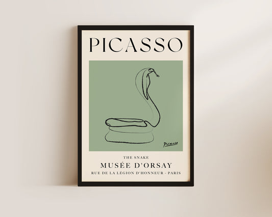 Picasso The Snake Art Print In Green