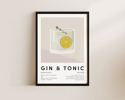 Gin & Tonic Wall Art Print