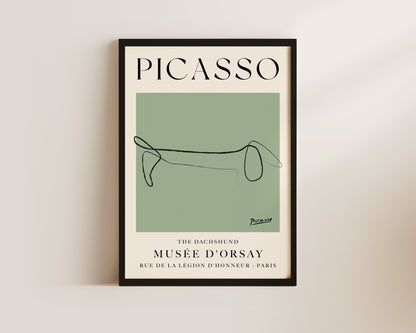 Picasso The Dog Art Wall Art Print In Green