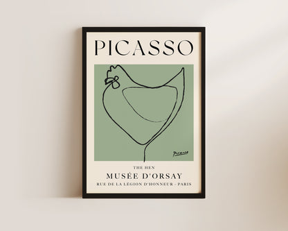 Picasso The Hen Art Wall Art Print In Green