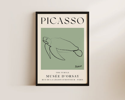 Picasso The Turtle Art Wall Art Print In Green