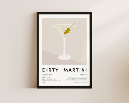 Dirty Martini Wall Art Print