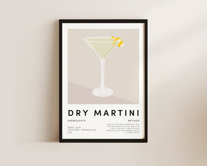 Dry Martini Wall Art Print