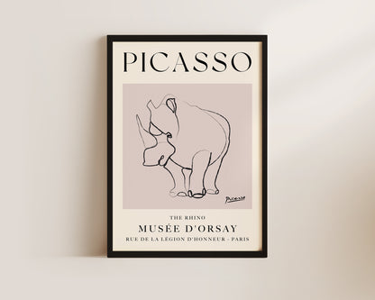 Picasso The Rhino Art Wall Art Print