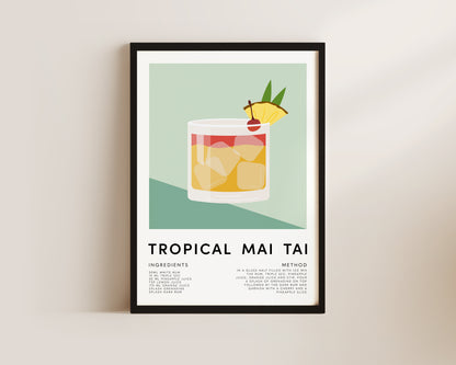 Tropical Mai Tai Wall Art Print