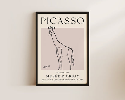 Picasso The Giraffe Art Wall Art Print