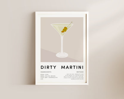 Dirty Martini Wall Art Print