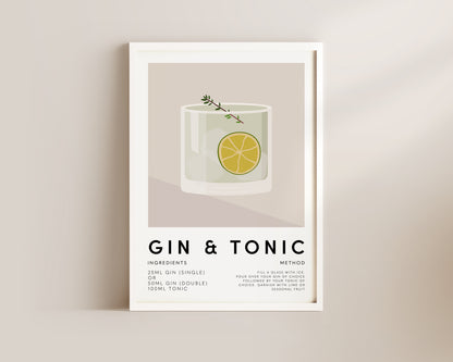 Gin & Tonic Wall Art Print