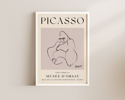 Picasso The Gorilla Art Wall Art Print