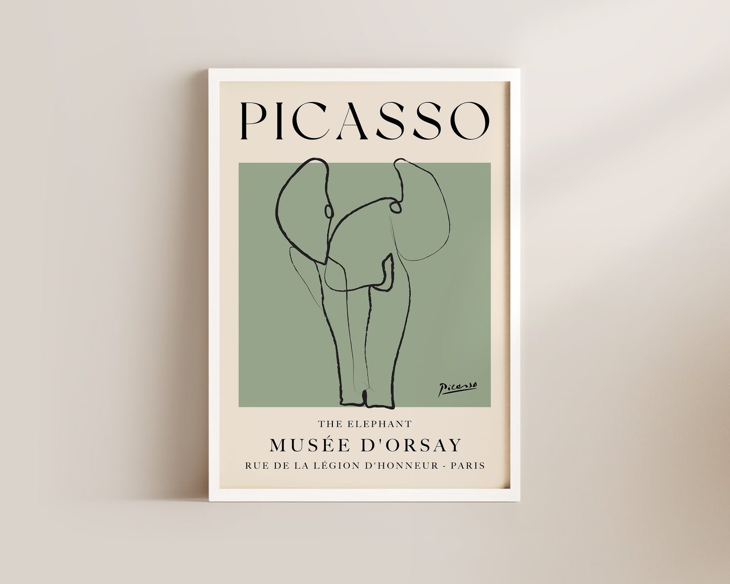 Picasso The Elephant Art Print In Green