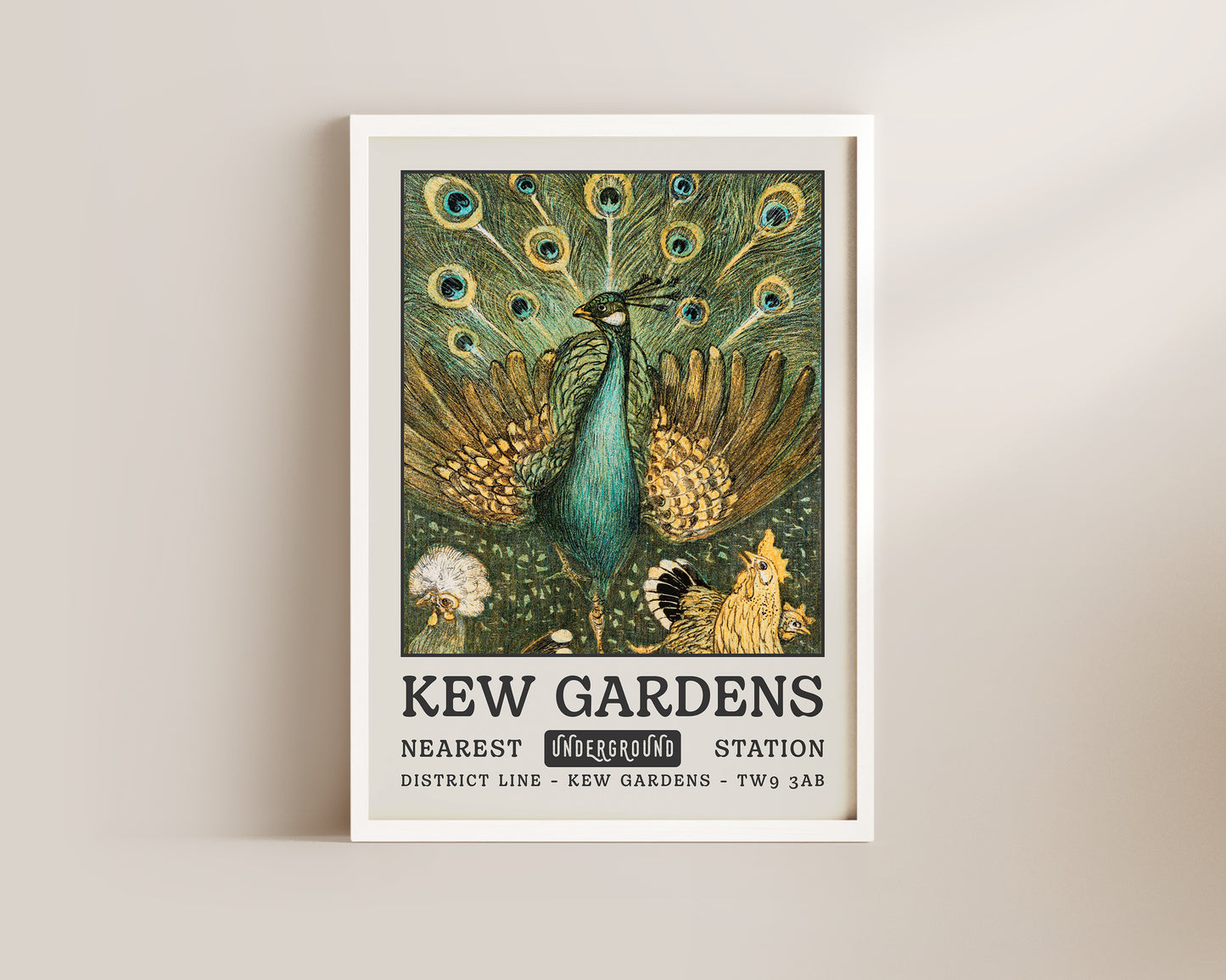 Kew Gardens Peacock Art Print