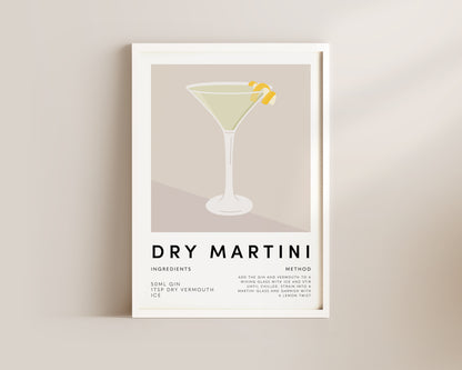 Dry Martini Wall Art Print