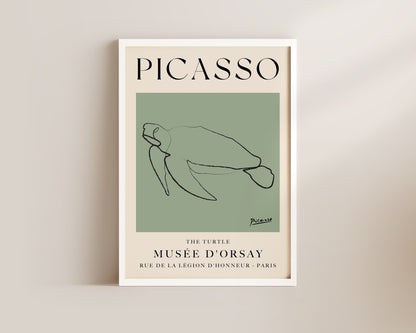 Picasso The Turtle Art Wall Art Print In Green