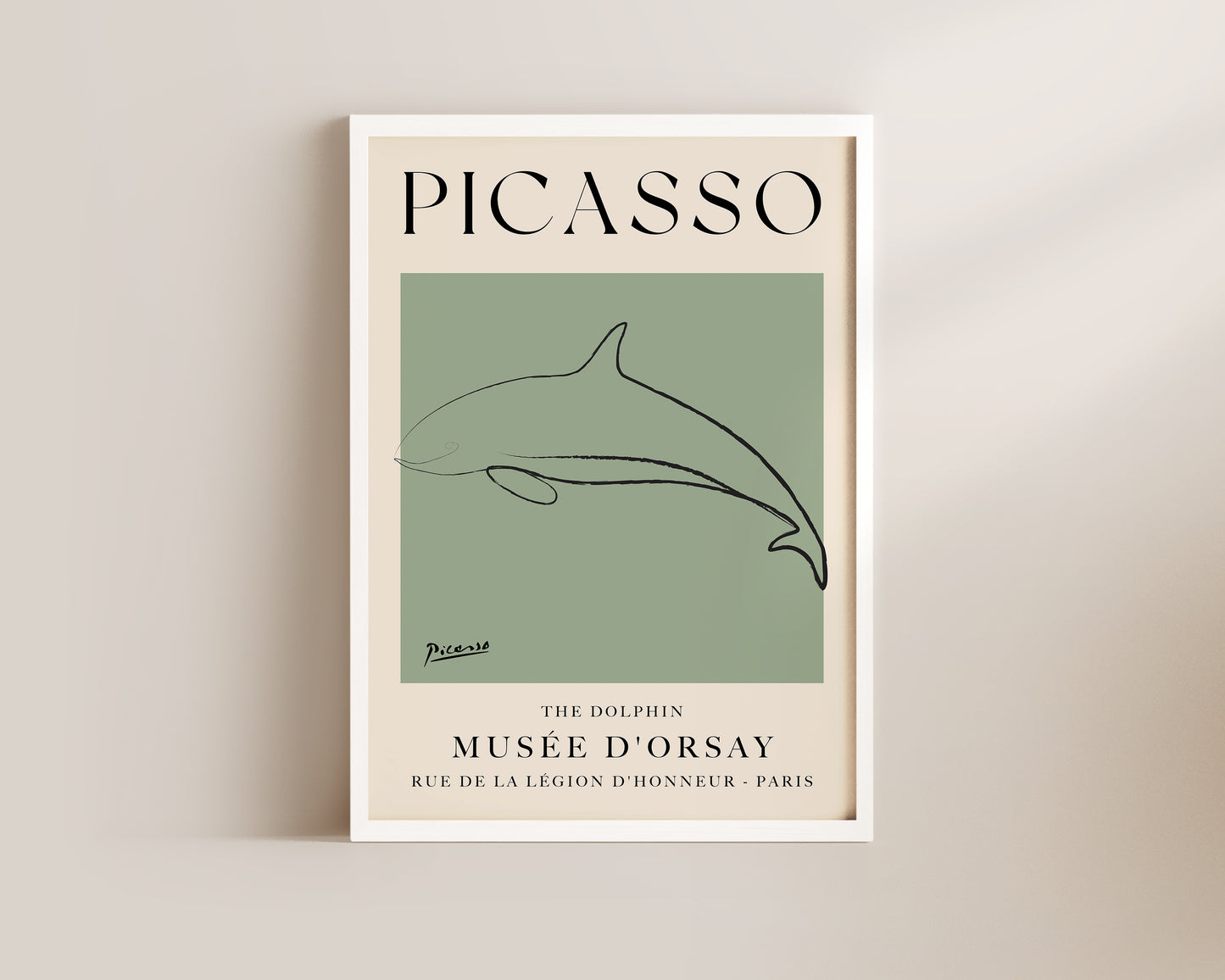 Picasso The Dolphin Art Print In Green